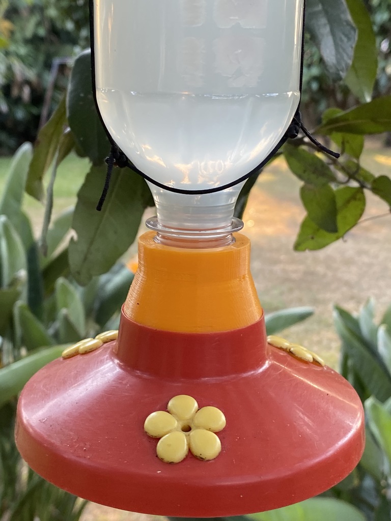 Hummingbird Feeder to Pop Bottle Adapter