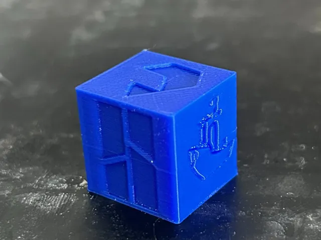 Calibration test cube fast print: Logos and symbols