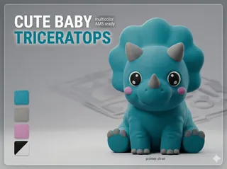 Cute Baby Triceratops - Multicolor / AMS Ready