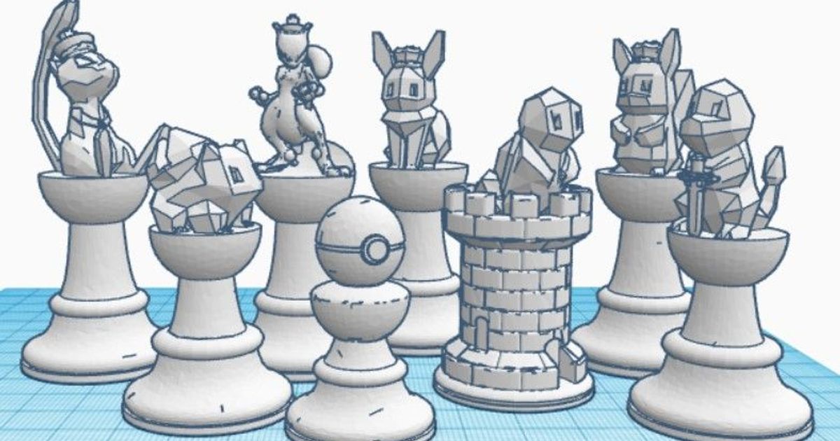 Schach mit Pokemon Figuren in Bayern - Plattling