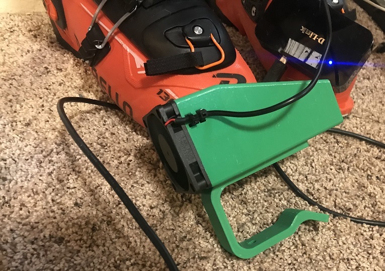 60mm Radial Fan Boot Dryer USB Powered by RConroy Download free STL