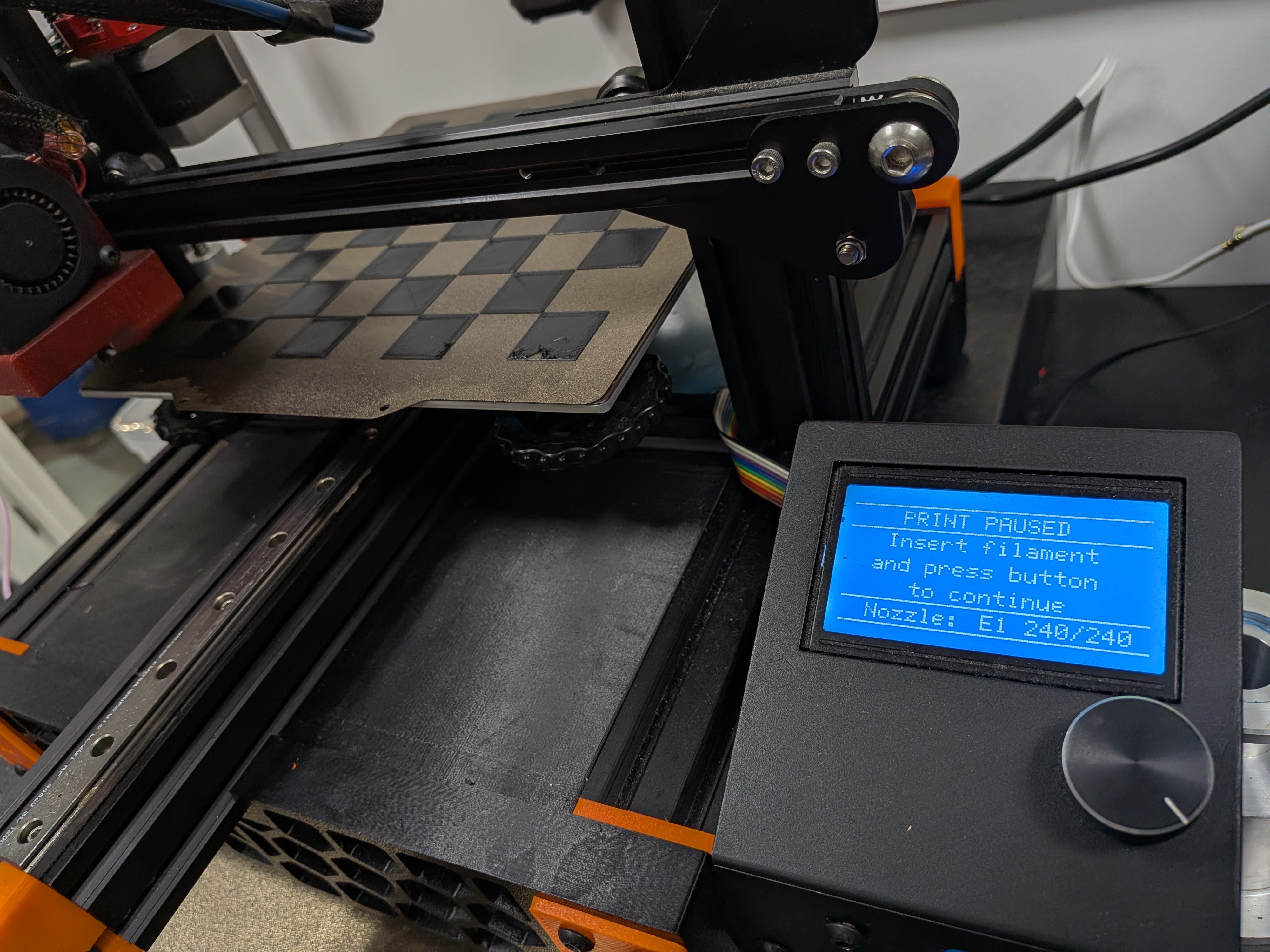 Flat Chess Board - Only 1 Filament change - No AMS, MMU, CFS needed - m600 manual multicolor