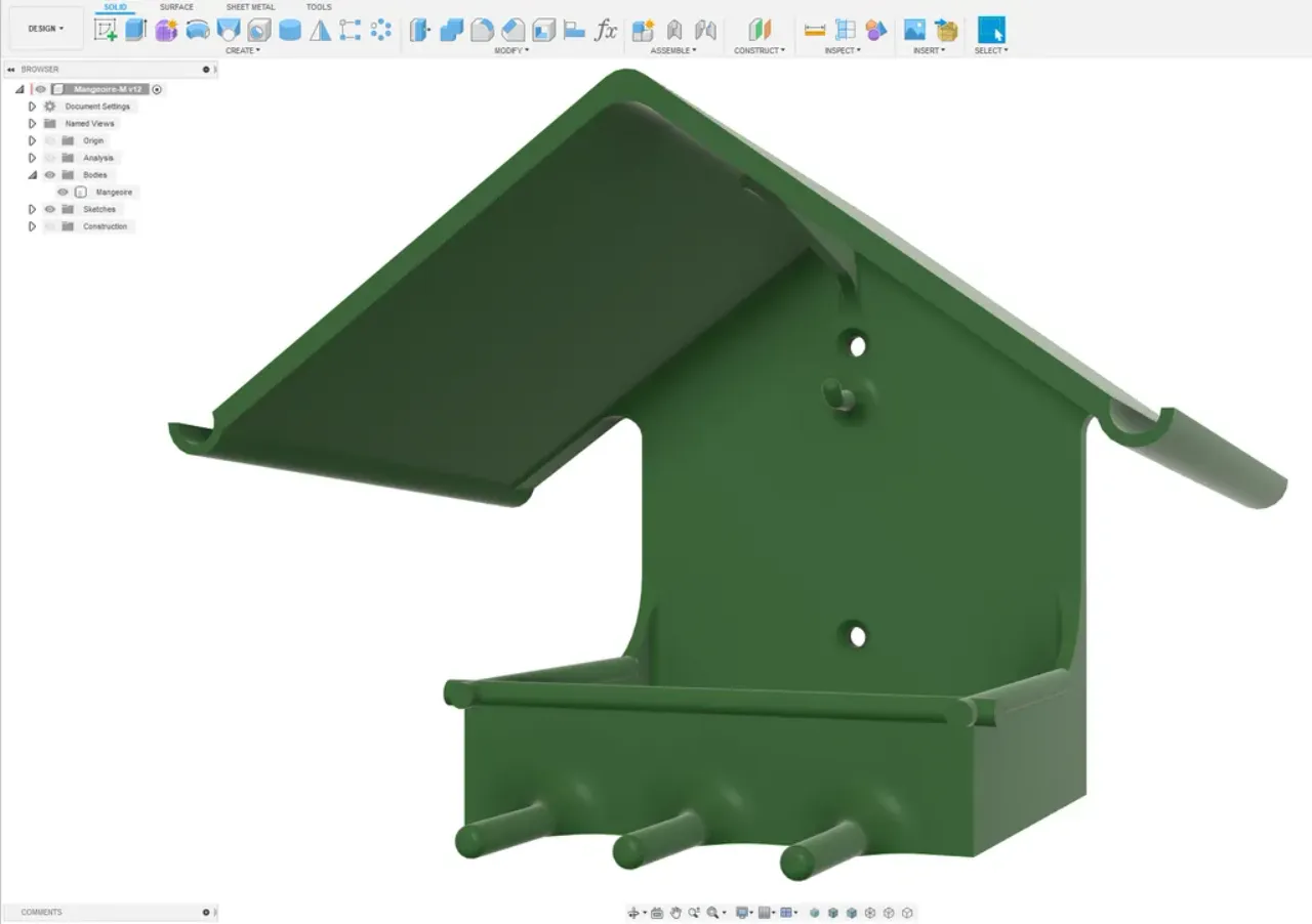 Vue à 360 degrés de Mangeoire pour oiseaux Modèle 3D - 3DModels
