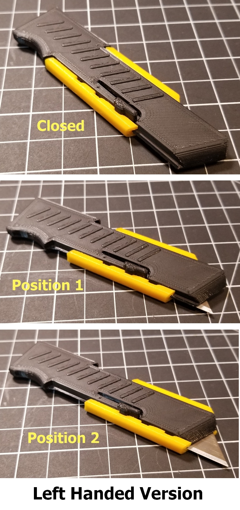 Utility Knife / Box Cutter with ClickClose Feature (Left/Right Handed