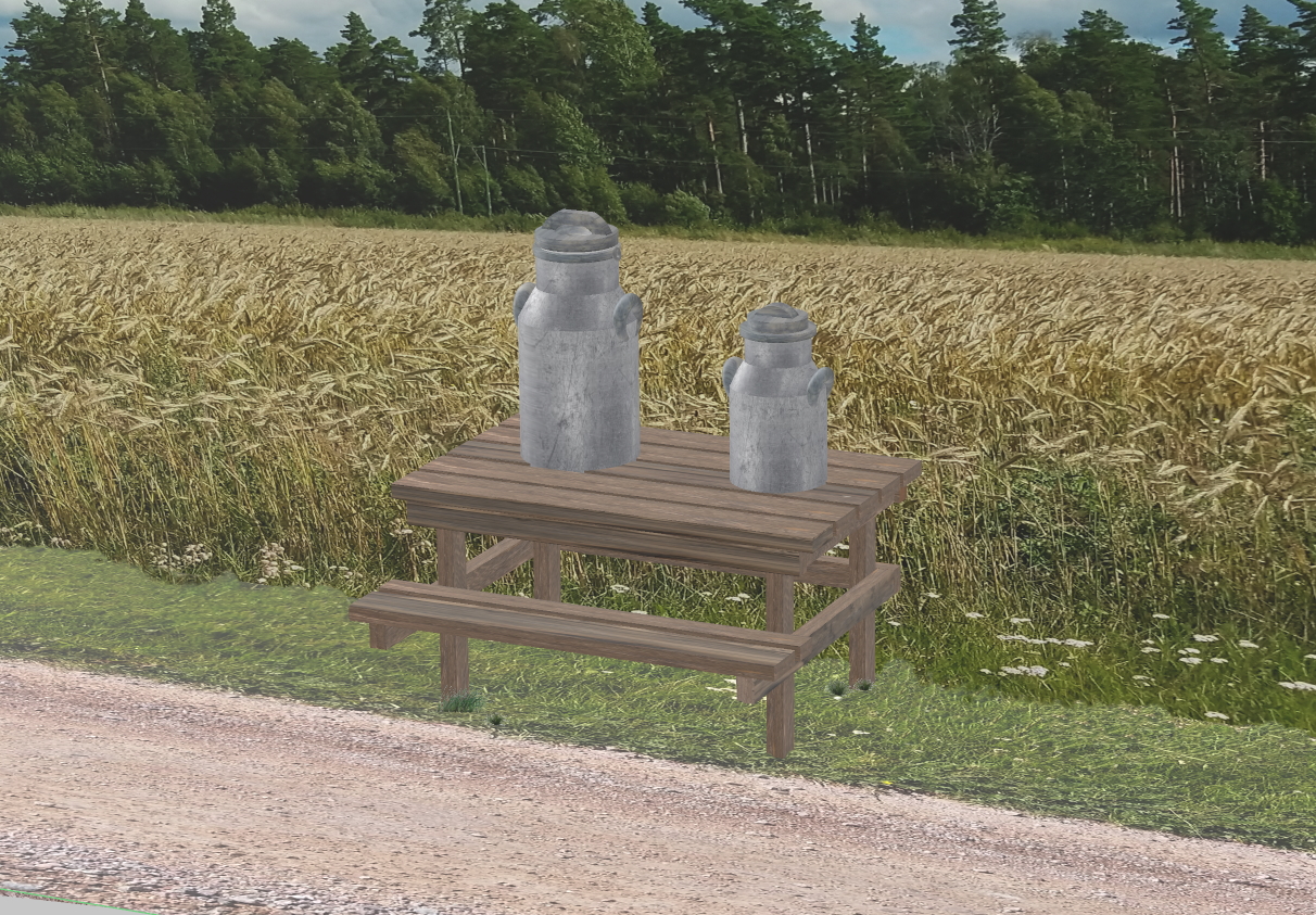 Milk churn stand 1:87 H0 scale