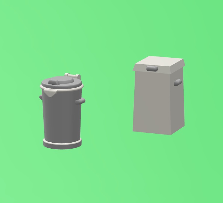 Garbage bins 1:87 H0 scale (Swedish 60th to 80th design)