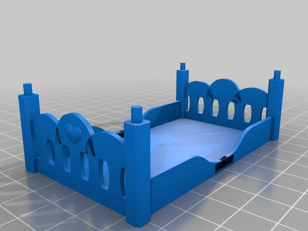 Dollhouse bed and bunk bed (with paw, heart or no decoration) by
