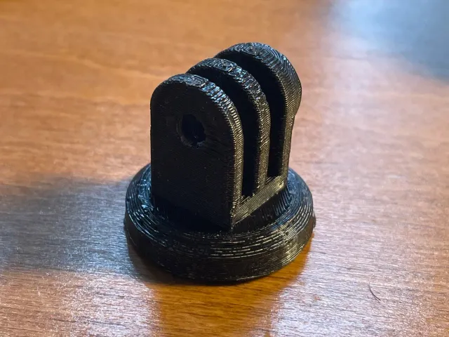 GoPro tripod mount with 7mm hole for threaded insert