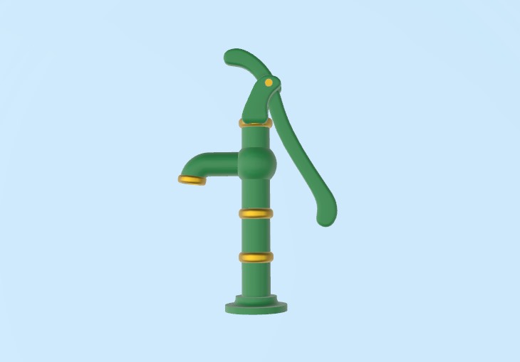 Old Water Pump With Movable Handle By Enely Download Free STL Model old-water-pump-with-movable-handle-by-enely-download-free-stl-model