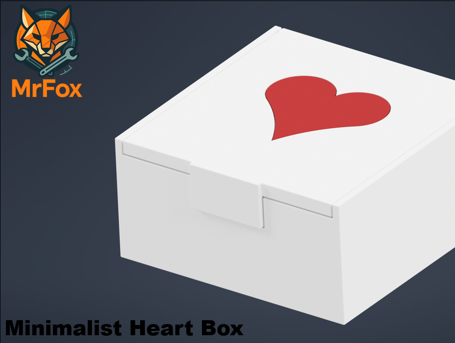 Minimalist Heart Box with Lid (Snap-Fit Gift Box) - Valentine Box