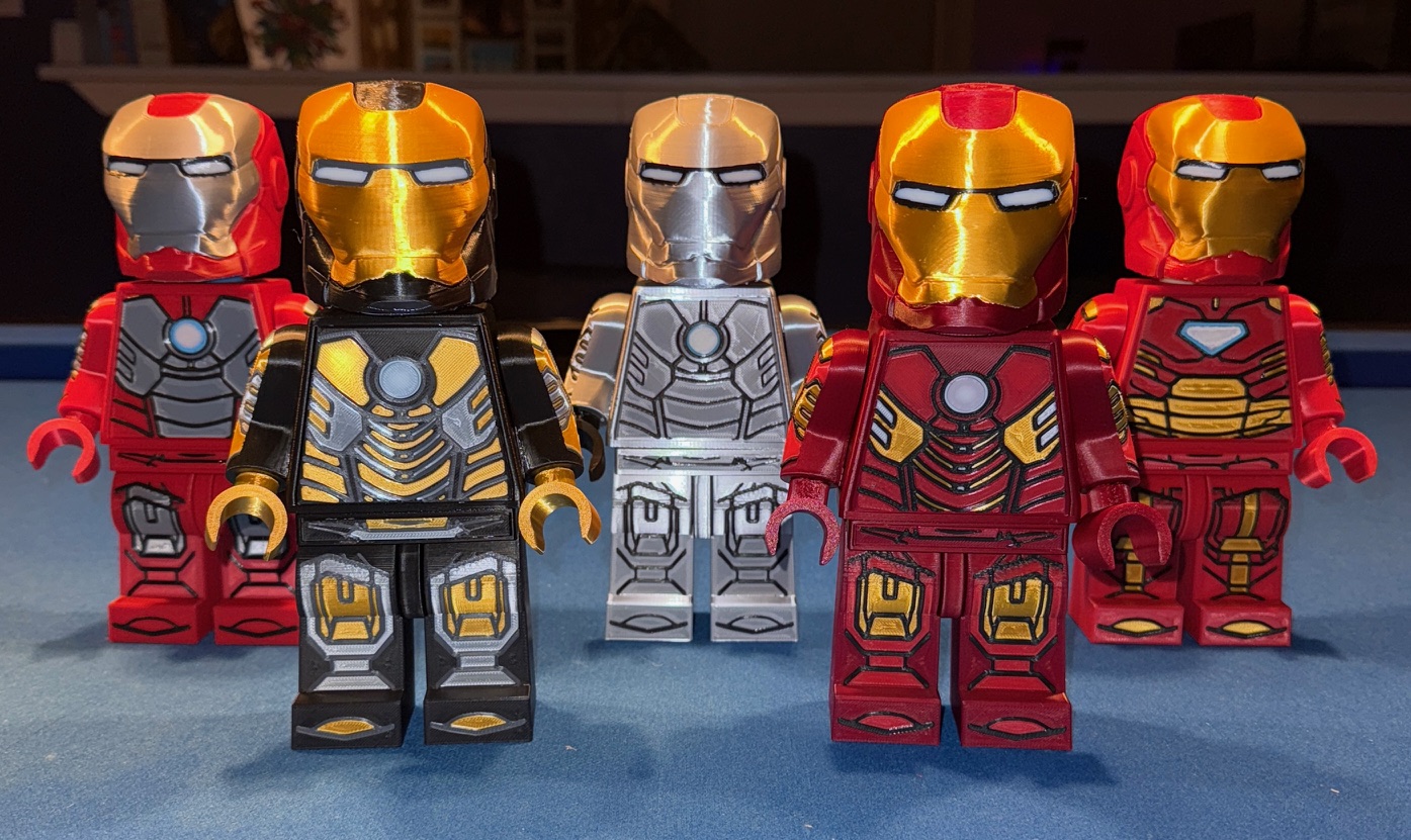 Custom Iron Man Brick MegaFigures (5:1 scale)