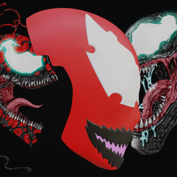 Miniatura 3 do modelo 3D Carnage inspired face Shell