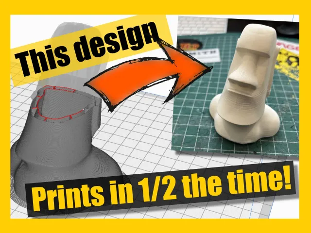 Negative Vase Printing Moai