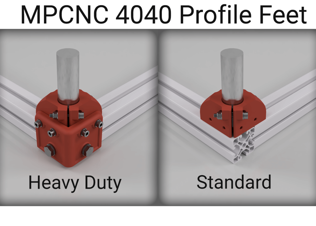 MPCNC Burly or Primo 4040 Profile Feet (With Heavy Duty addon)