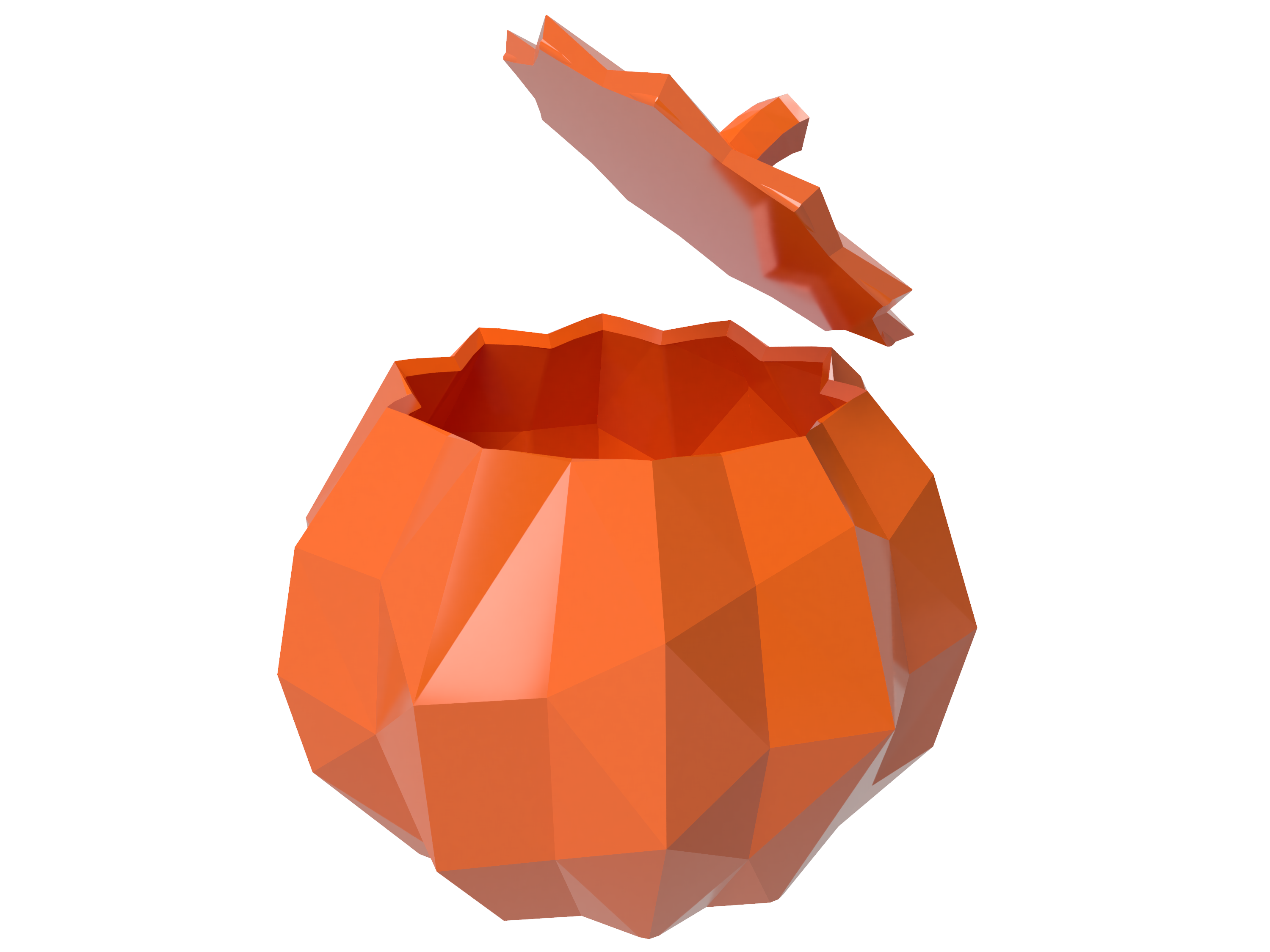 Miniatura 4 do modelo 3D Low-Poly Pumpkin Pot