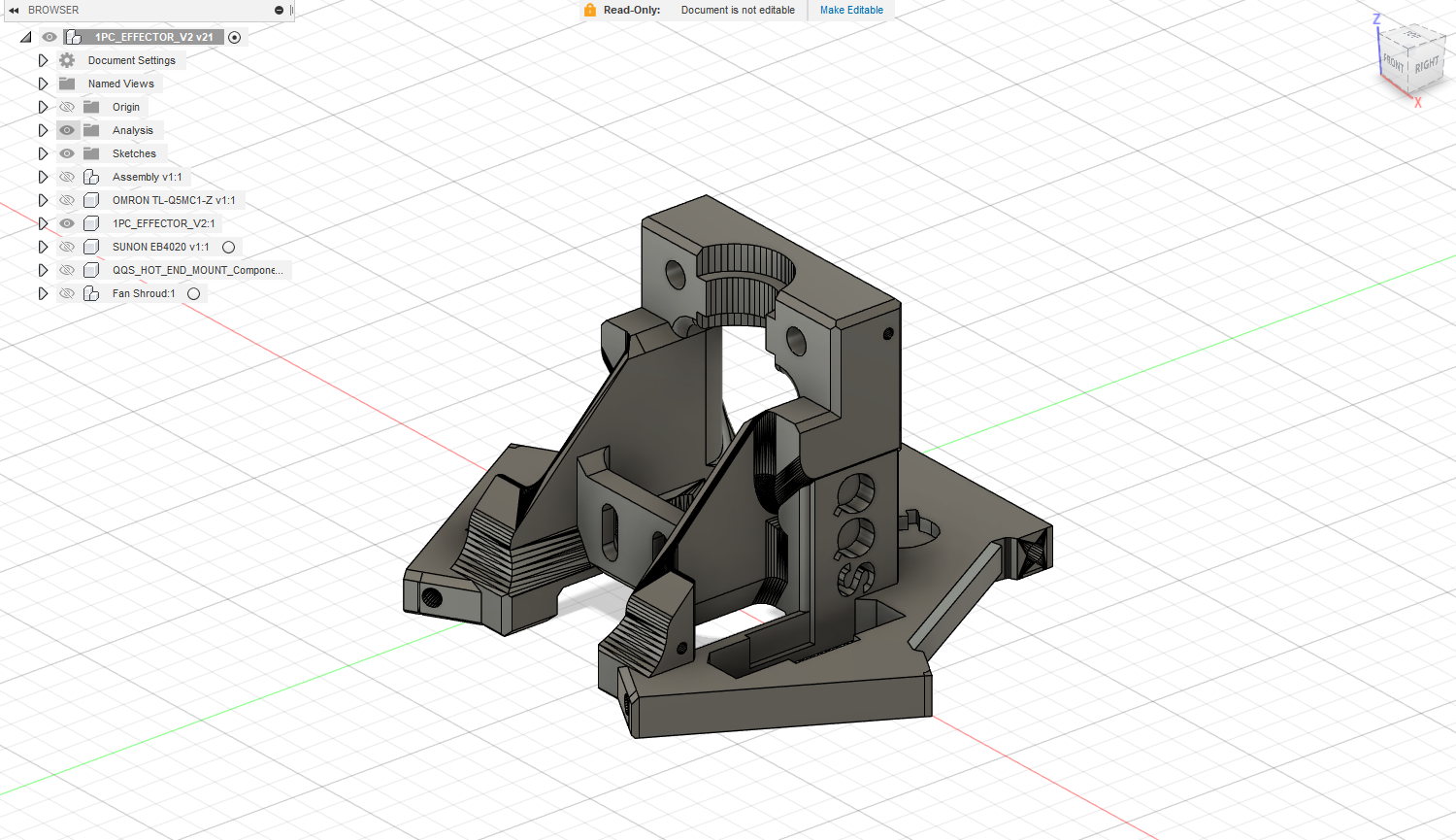 FLSUN QQS PRO Print Head with a Omron Proximity Sensor and V6 Hotend