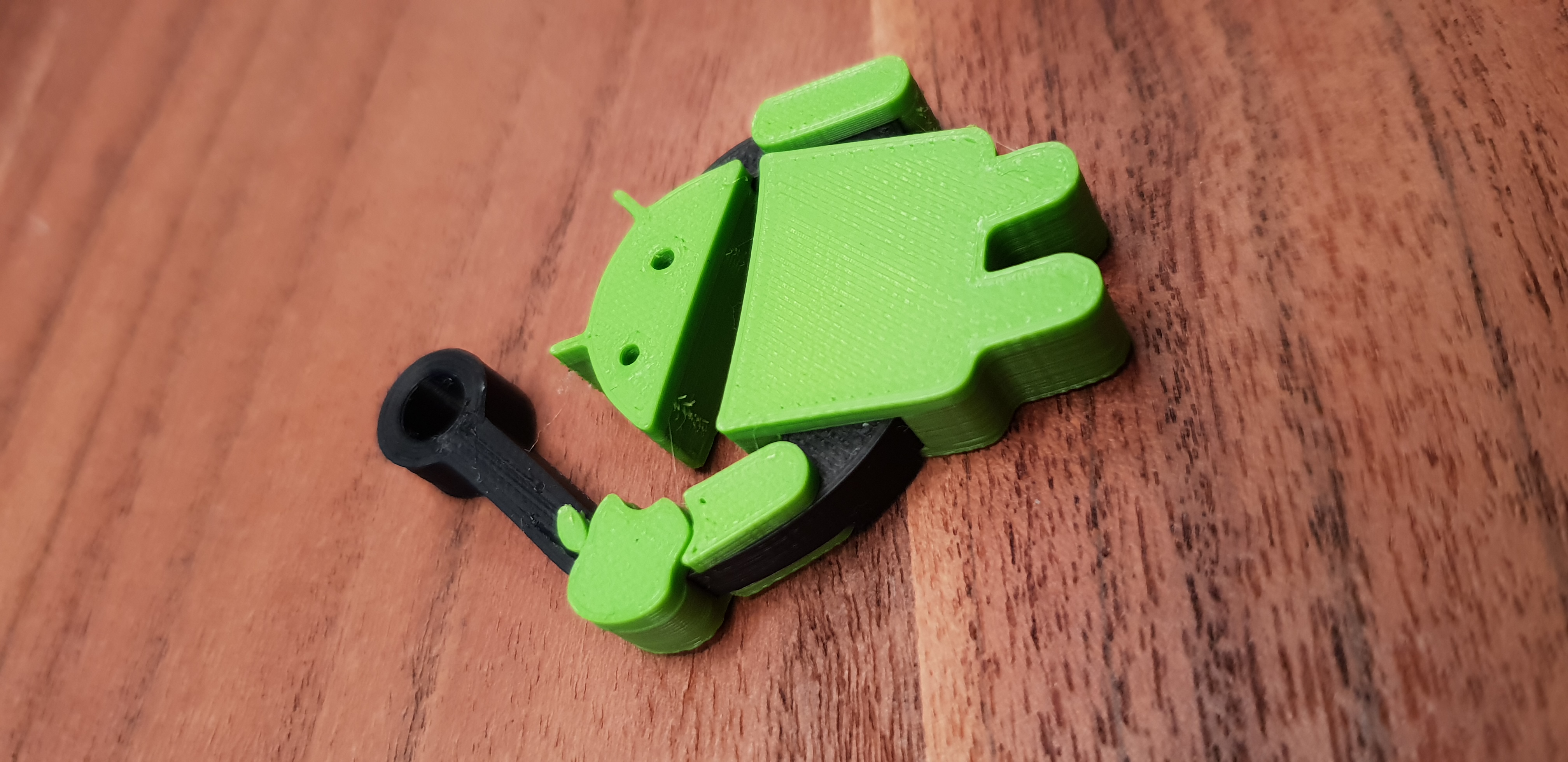 MultiColor Android Eating Apple Keychain