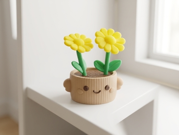 Smiley Daisy Planter Botanical Sculpture