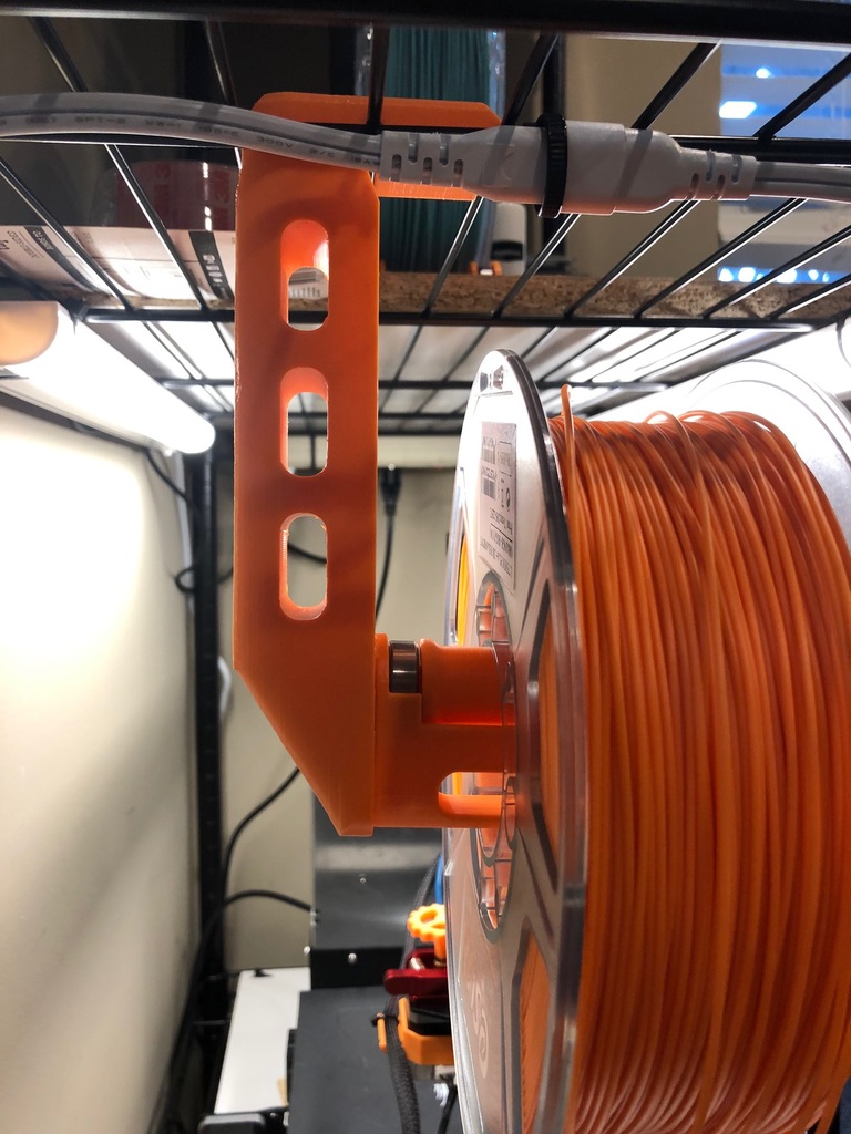 Wire shelf hanging spool holder for Filler spool holder