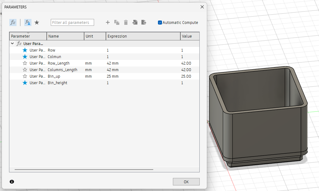 Modified Gridfinity Base with editable files