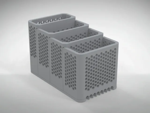 Hexagonal perforated dish washing sponge holder