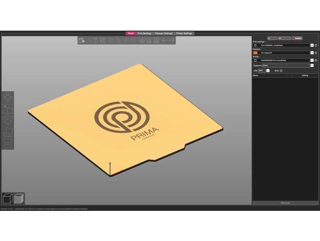 PRIMA FLEXPLATE Model for PrusaSlicer (for Artillery Sidewinder X1)