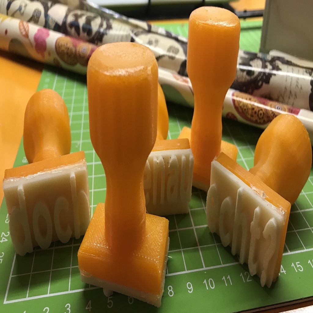 German everyday words set for Sugru stamp kit