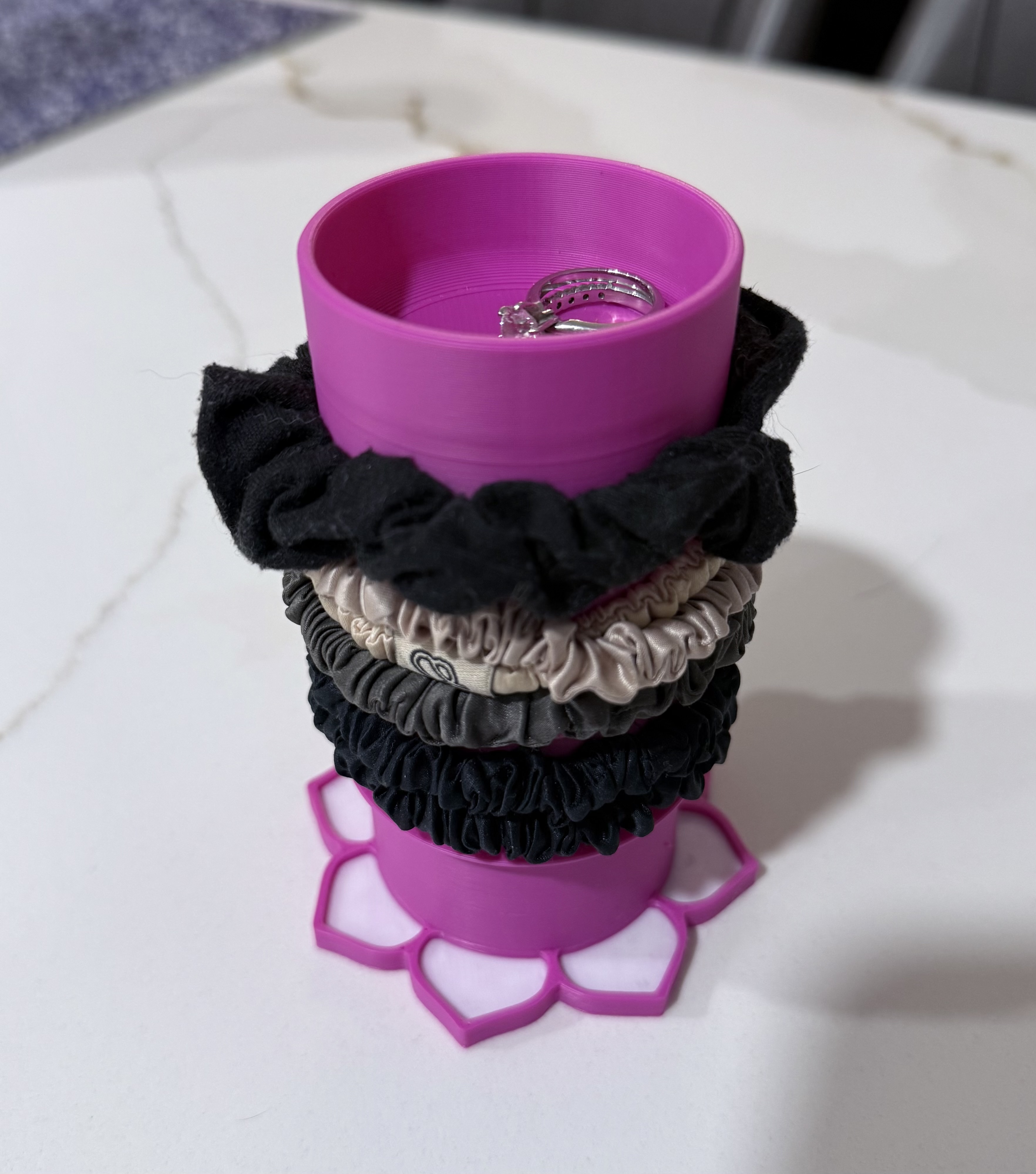 Hair Tie Holder w/ Lotus Flower Base