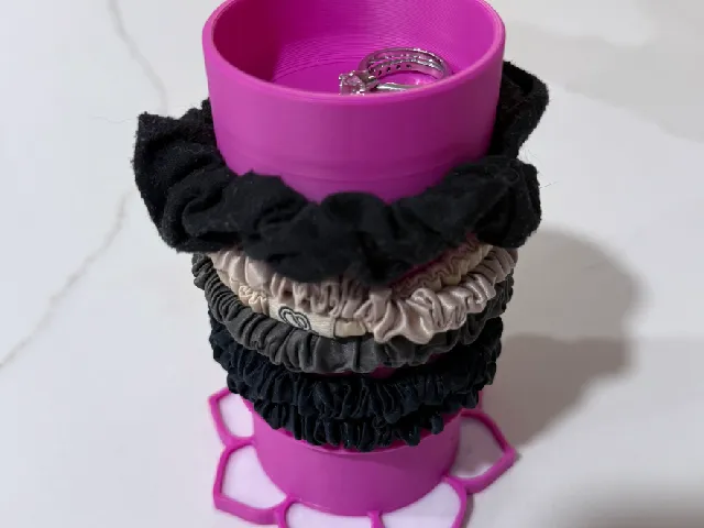 Hair Tie Holder w/ Lotus Flower Base