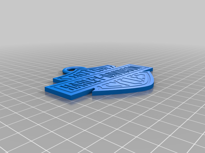 Miniatura 2 do modelo 3D Harley Davidson logo with key ring loop