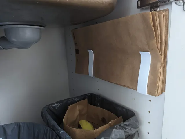 Compost bag holder, with pegs