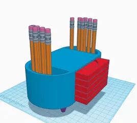 Coaster set pencil holder