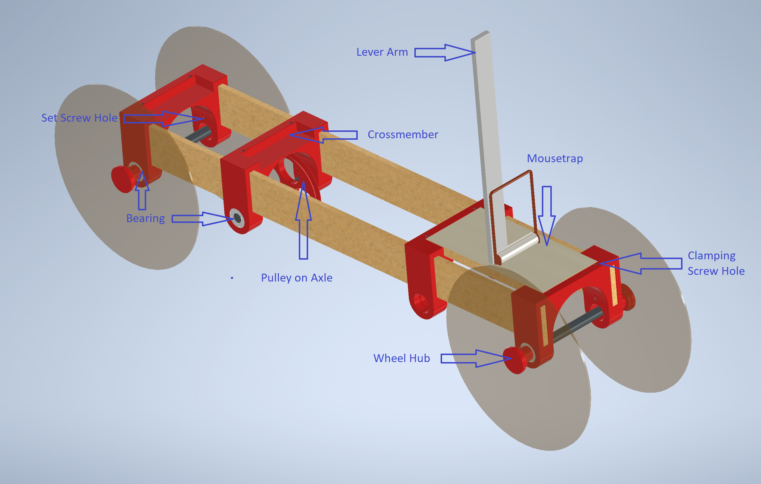 Miniatura 3 do modelo 3D Mousetrap car