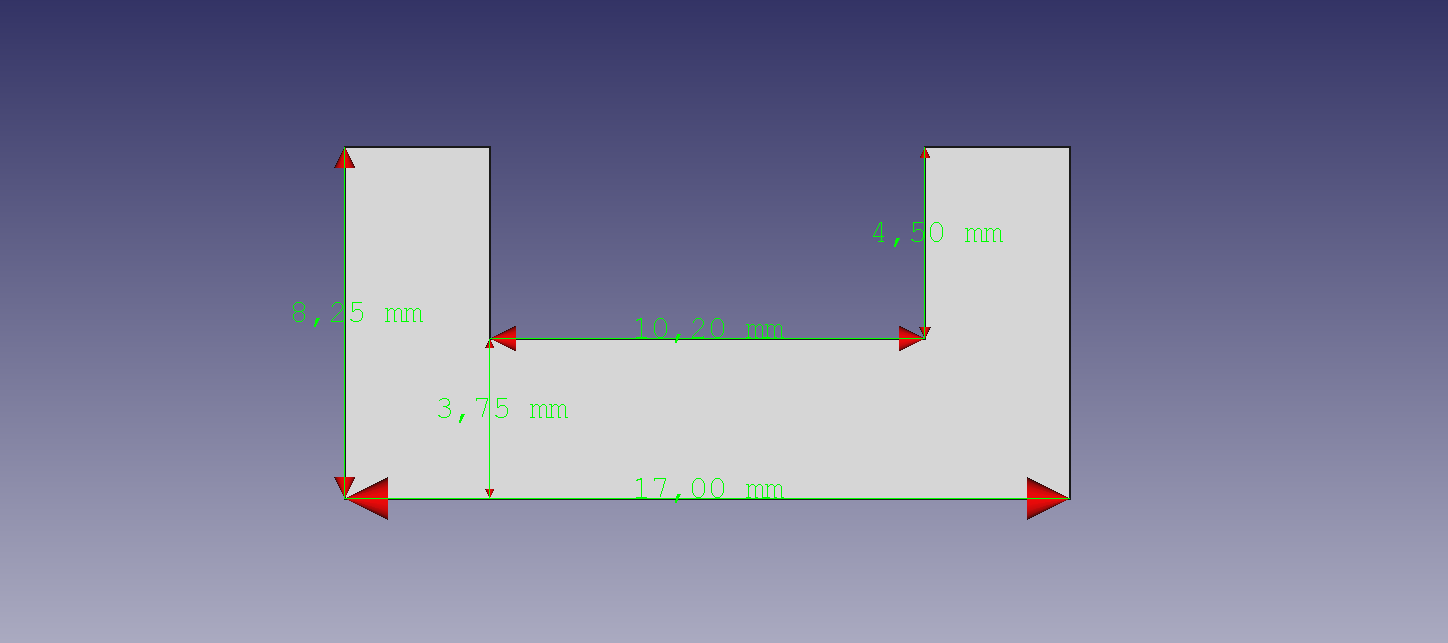 Profil U 305x17x8.25mm