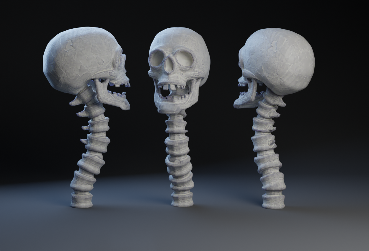 Skull And Spine Toff / Finial