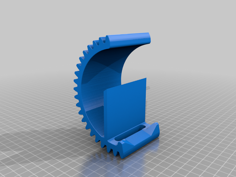 Geared smartphone holder with wire relief