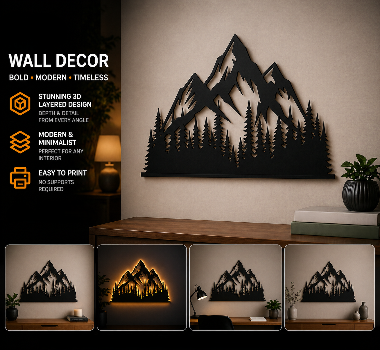 Mountains modern wall decoration