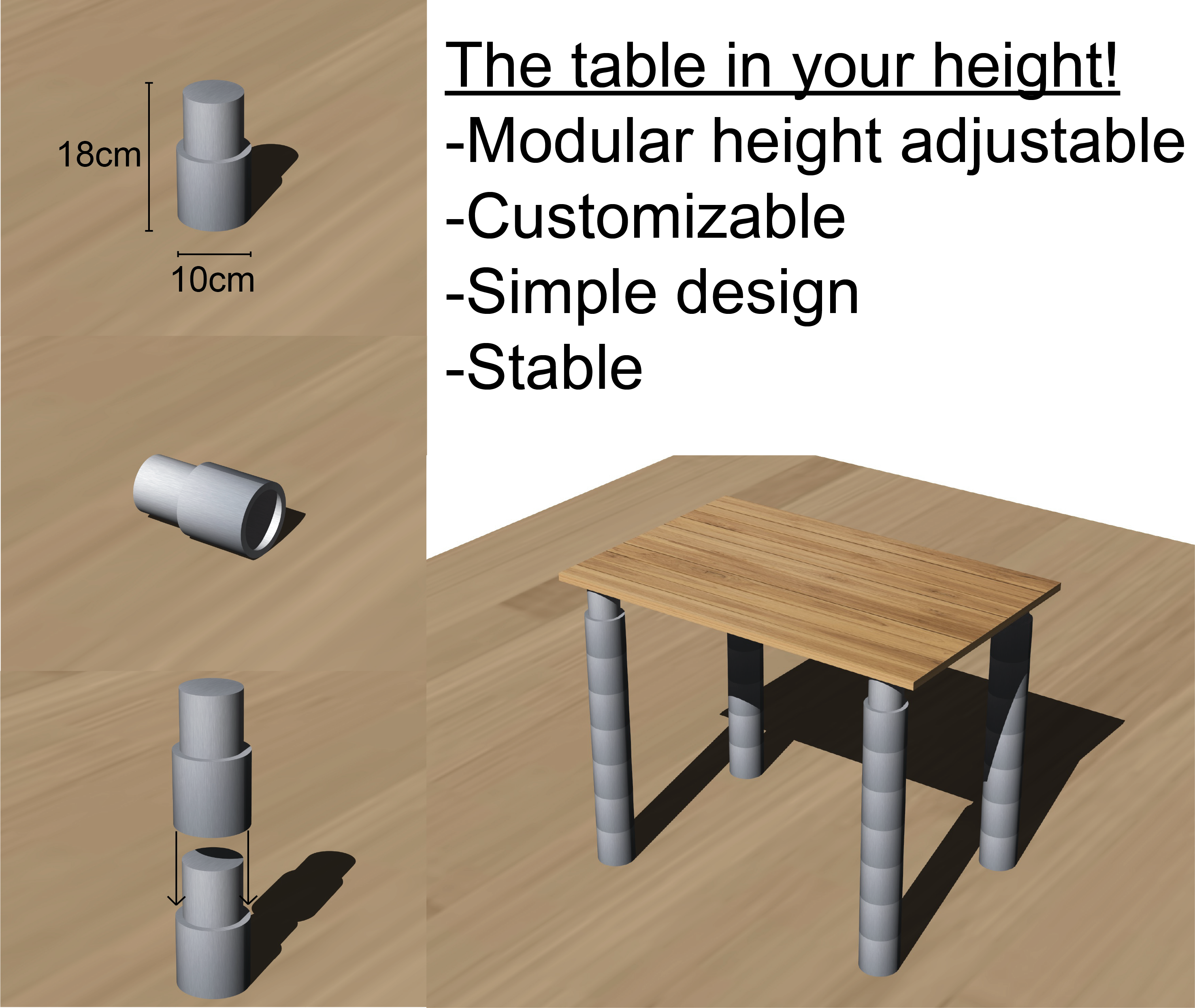 Table leg plug-in system Malte N.