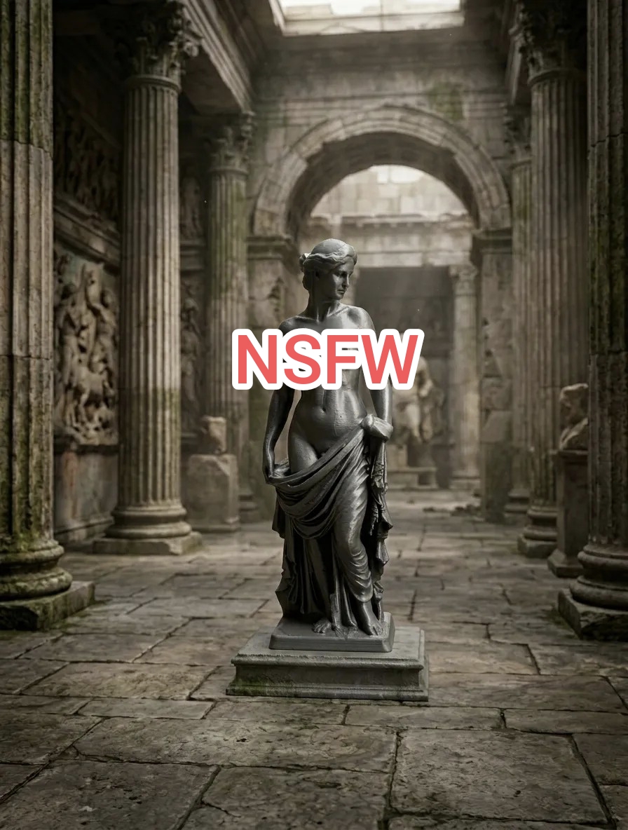 Sexy Graphite Muse – NSFW Nude Female Art Statue