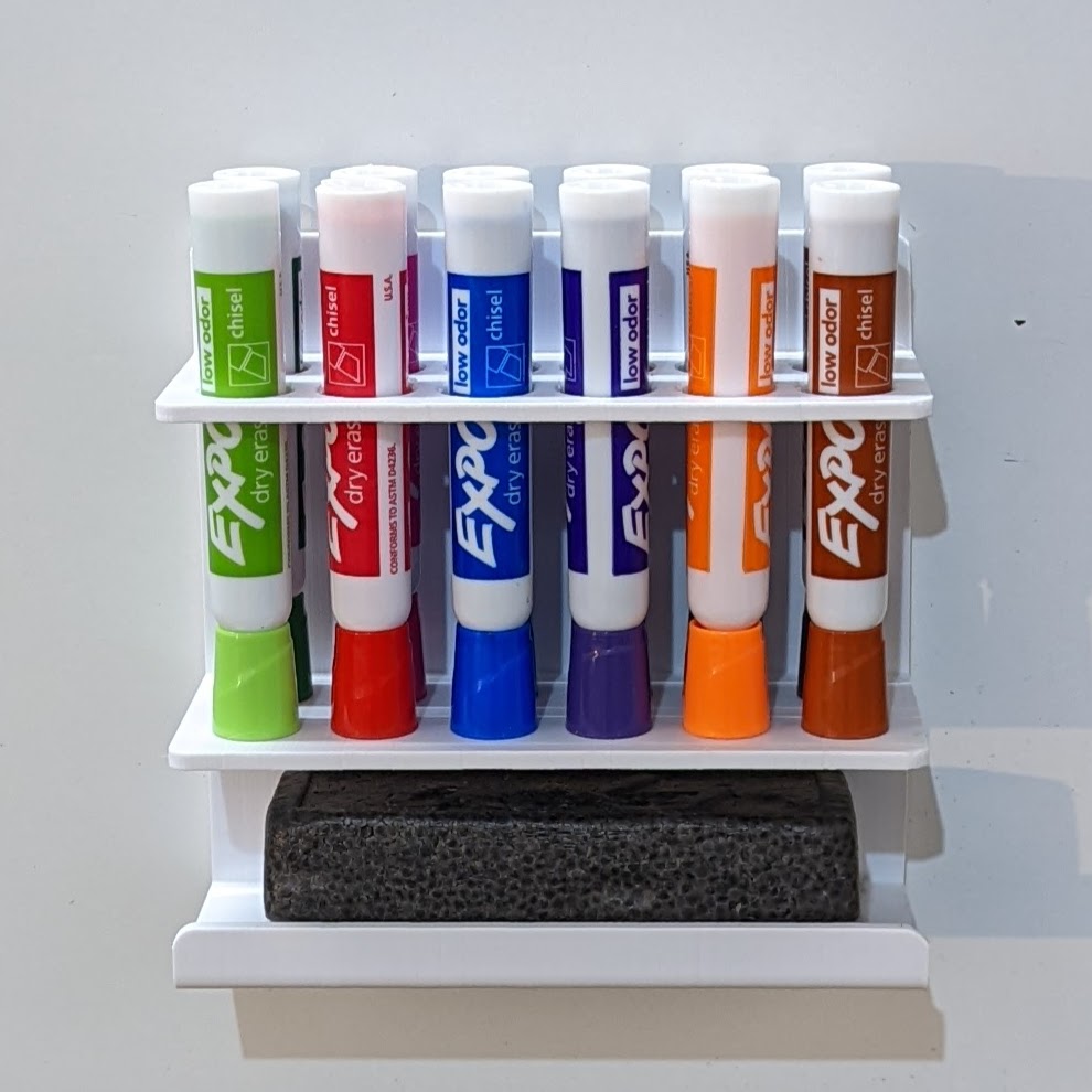 Whiteboard Marker/Eraser Holder by MightWorks Download free STL model