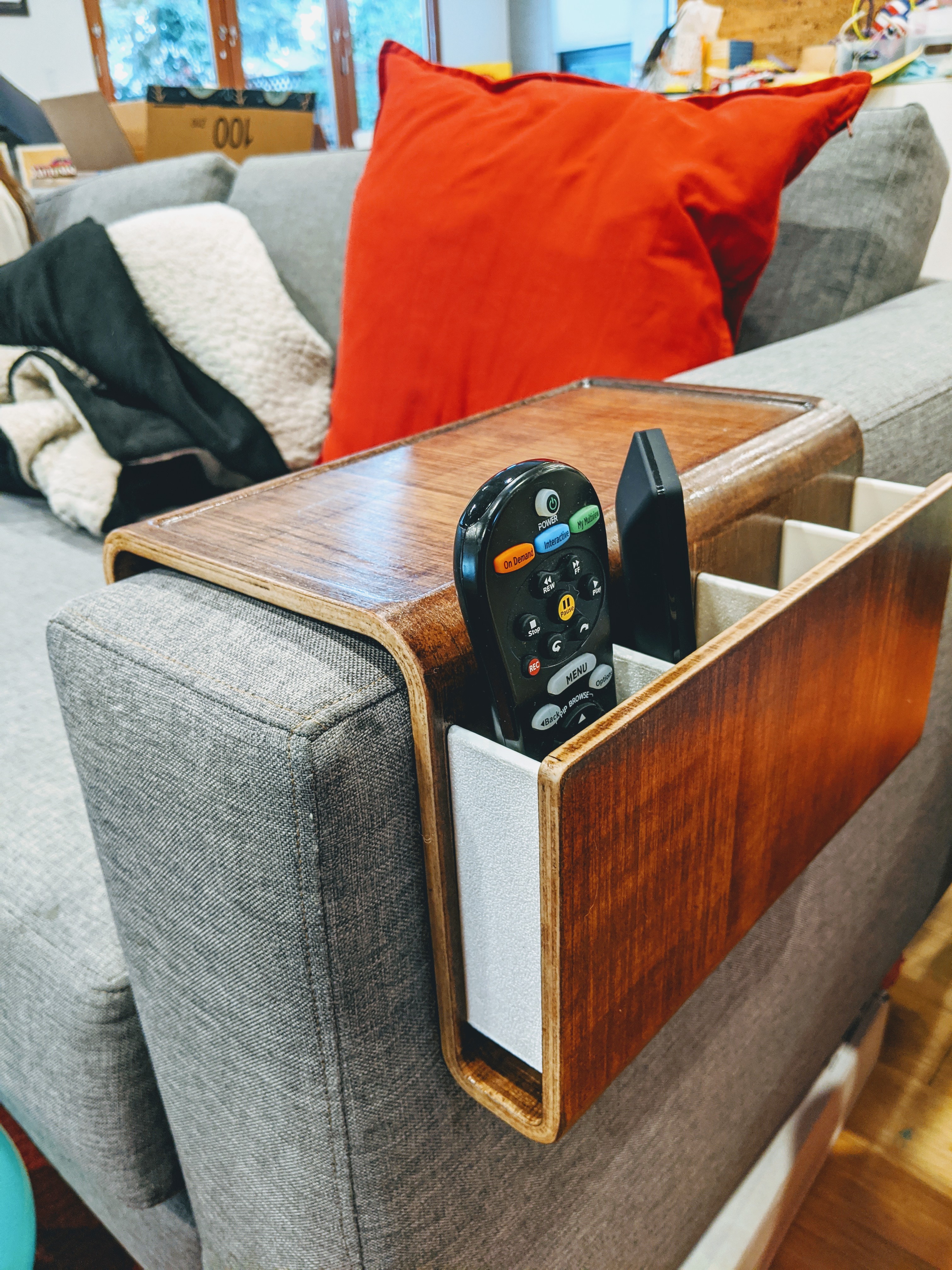 Armrest Side Table with Remote Caddy (Parameterized)