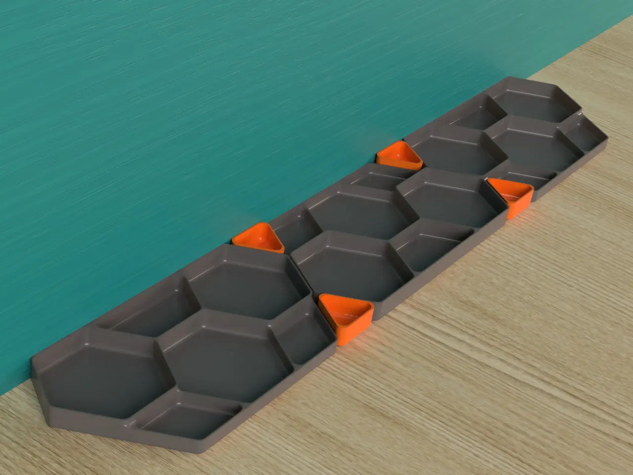 Hex Parts Tray (Stackable) by Squirrelbrain, Download free STL model