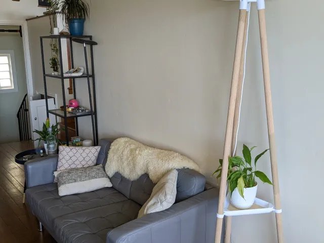 Floor lamp with shelf