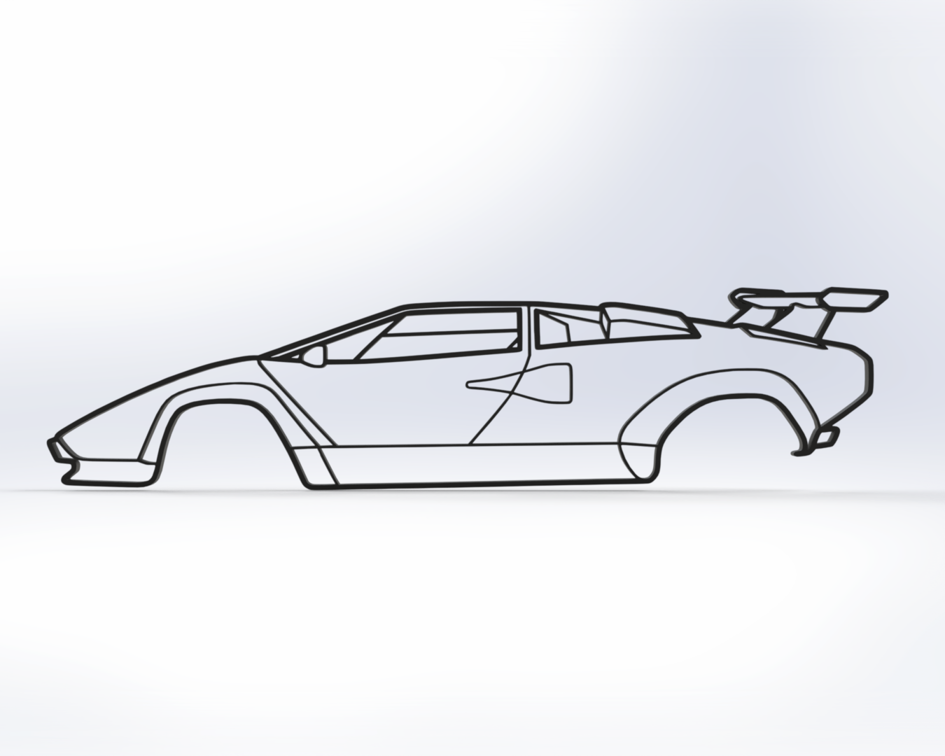Lamborghini Countach Outline Wall Art