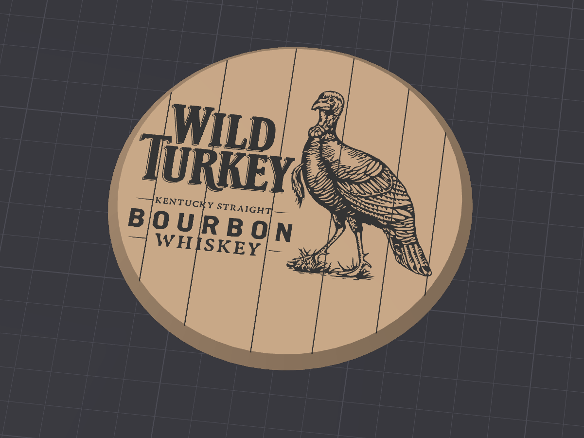 Wild Turkey Bourbon Whiskey Coaster ~ 4"