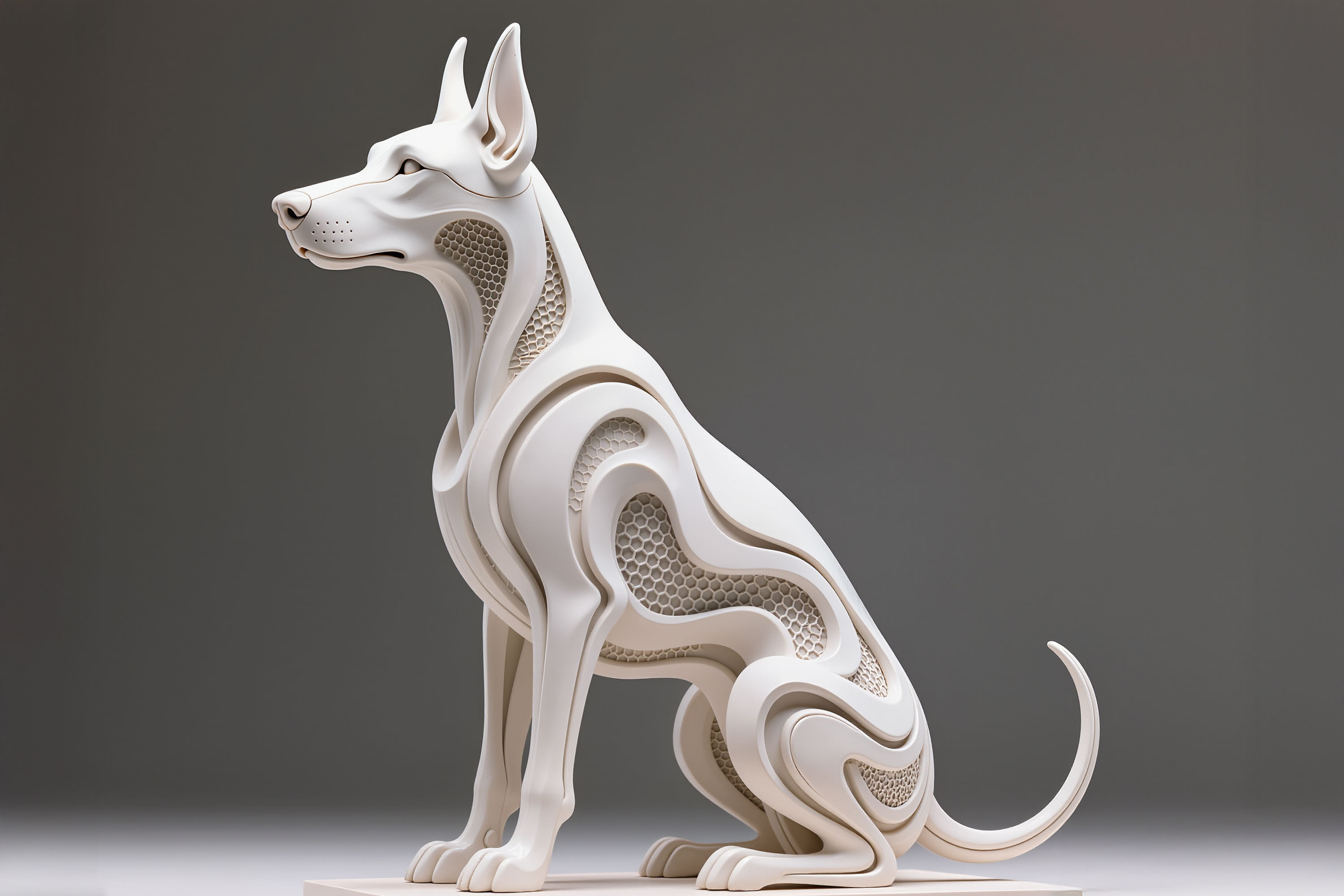 Doberman Sitting, Hexa Sculpture