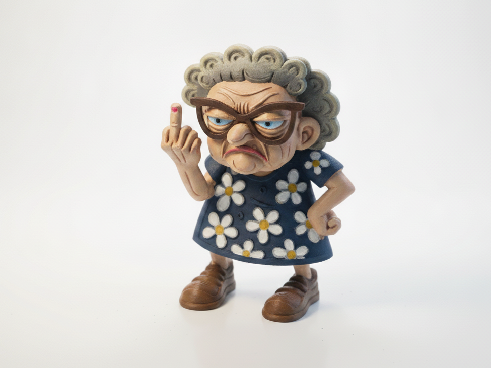 FU Grandma Character Figurine Miscellaneous 3D Printable
