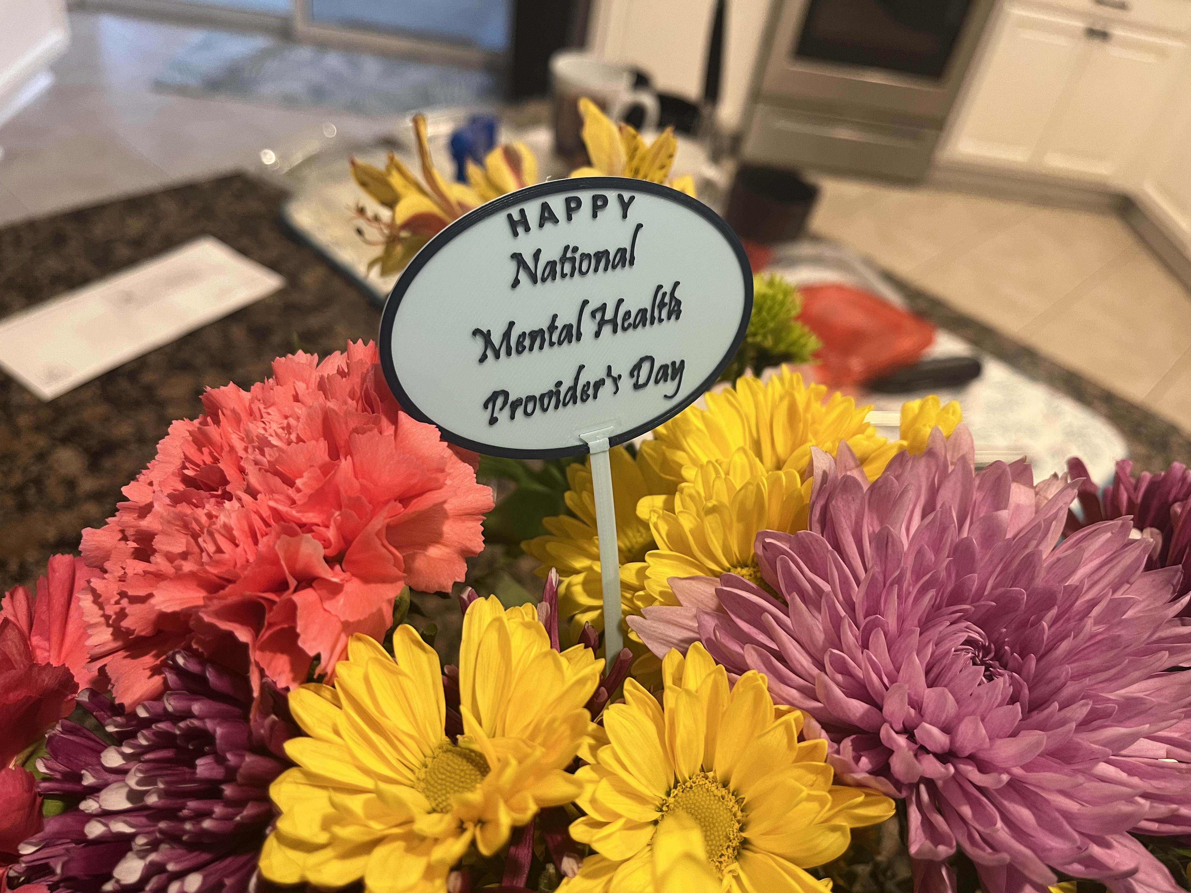 Flower Bouquet or Centerpiece Sign or Tag