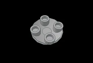 Lego Compatible 2654.dat - Plate 2 x 2 Round with Convex Bottom