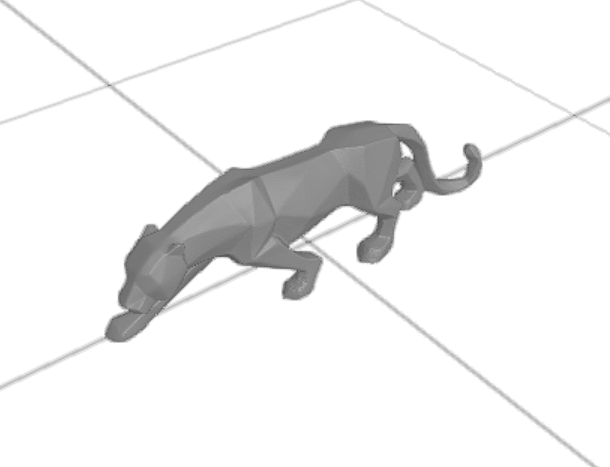Low Poly Panther Figure